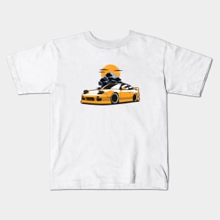 Yellow S13 Sunset Kids T-Shirt